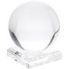 Plymor Clear Acrylic Square Display Base with Indented Circle to Hold Egg, Marble, Ball or Sphere, 3" W x 3" D x 0.75" H (1.5" Circle) view 2