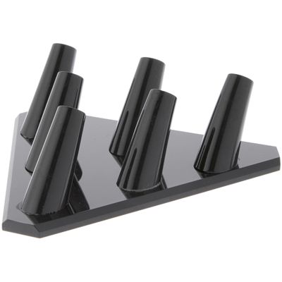 Plymor Black Acrylic Ring Finger Display, Six, 5.5" W x 5" D x 1.75" H (2 Pack)