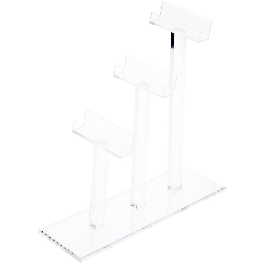 Plymor Clear Acrylic 3 Frame Display Risers for Eyeglasses, 8" H x 3" W x 9" D (3 Pack)