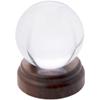 Plymor Revolving Walnut Round Wood Display Base with Indented Circle to Hold Egg, Marble, Ball or Sphere, 3.125" W x 3.125" D x 1.125" H (1.5" Circle) view 2