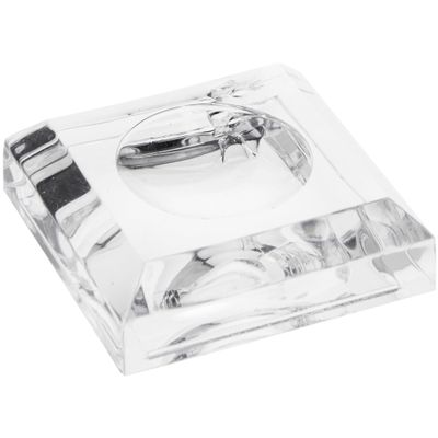Plymor 1.25" x 1.25" Clear Square Egg/Sphere Base (0.75" Hole) (2 Pack)