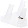 Plymor Frosted Acrylic Ring Finger Display, Triple on Triangle Base, 3.5" W x 3.25" D x 1.75" H (3 Pack) view 2