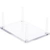 Plymor Clear Acrylic Rectangular Display Base with 4 Display Prongs for Geode, Mineral or Crystal Cluster, 3.5" W x 2.5" D x 1.375" H, Pack of 2 view 1