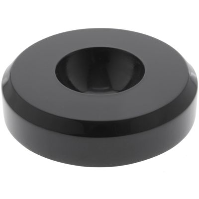 Plymor Black Acrylic Round Display Base with Indented Circle to Hold Egg, Marble, Ball or Sphere, 3" W x 3" D x 0.75" H (1.5" Circle), Pack of 6