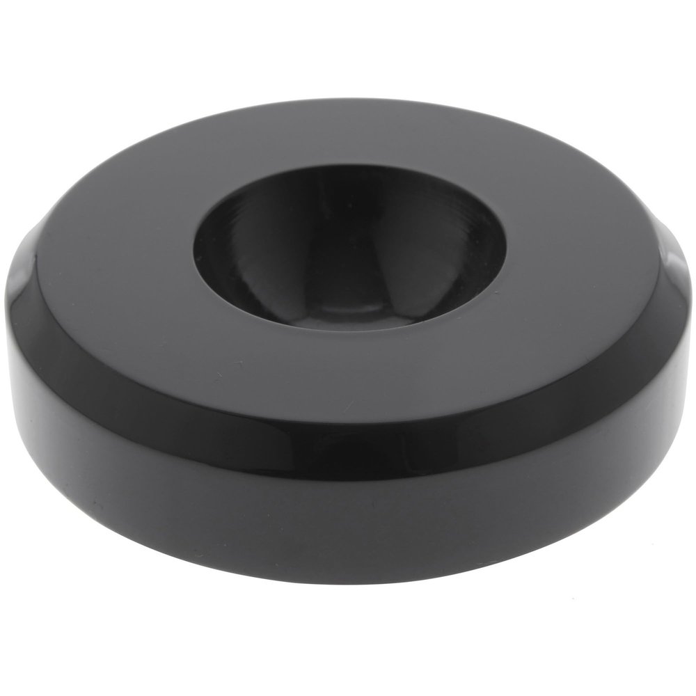 Plymor Black Acrylic Round Display Base with Indented Circle to Hold Egg, Marble, Ball or Sphere, 3" W x 3" D x 0.75" H (1.5" Circle), Pack of 6