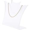 Plymor Frosted Acrylic Winged Necklace Display Stand, 8.5" W x 3" D x 7.25" H view 2