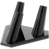 Plymor Black Acrylic Ring Finger Display, Triple on Triangle Base, 3.5" W x 3.25" D x 1.75" H (3 Pack) view 1