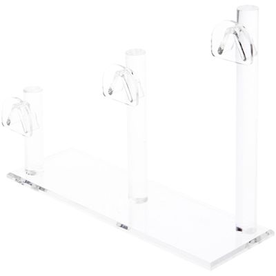 Plymor Clear Acrylic 3 Curved Bridge Display Risers for Eyeglass Frames, 7" H x 9" W x 3" D (3 Pack)
