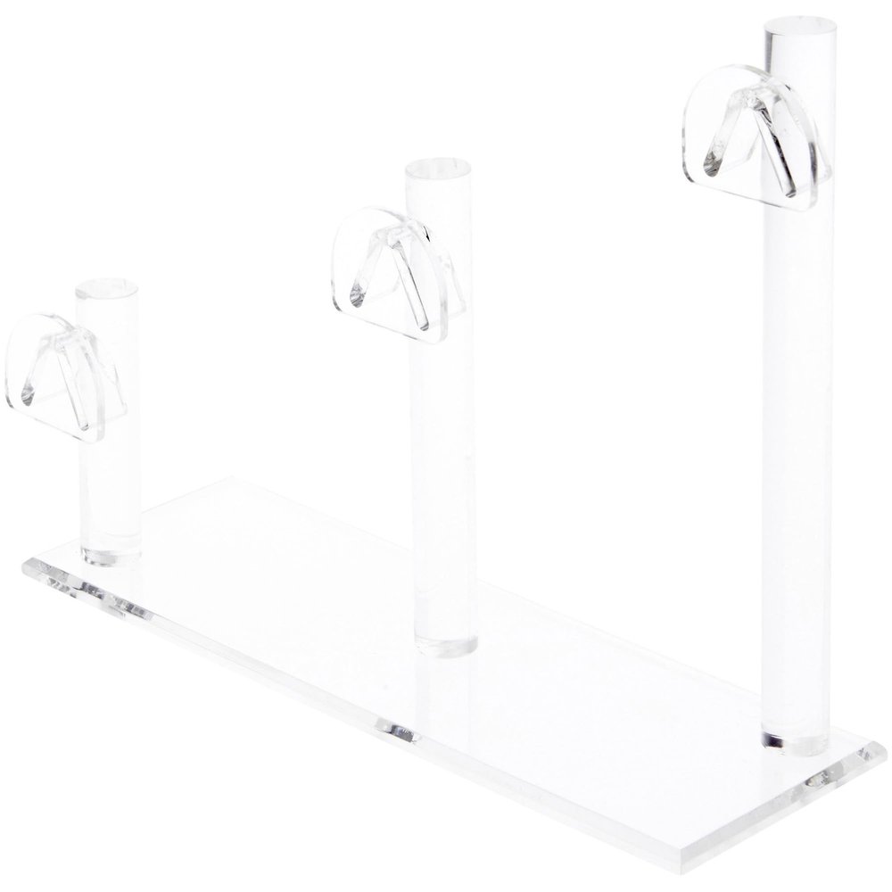 Plymor Clear Acrylic 3 Curved Bridge Display Risers for Eyeglass Frames, 7" H x 9" W x 3" D (3 Pack)