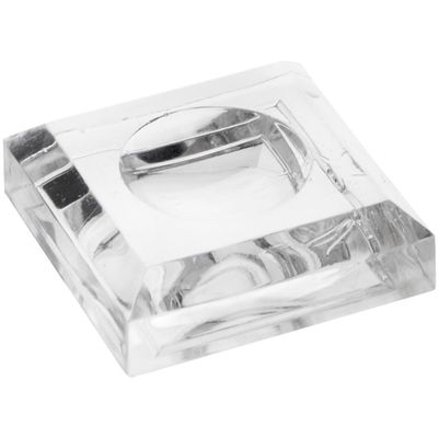 Plymor 1.5" x 1.5" Clear Square Egg/Sphere Base (0.875" Hole) (2 Pack)