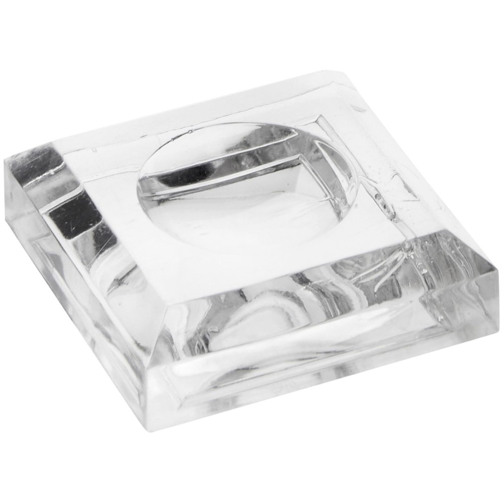 Plymor 1.5" x 1.5" Clear Square Egg/Sphere Base (0.875" Hole) (2 Pack)