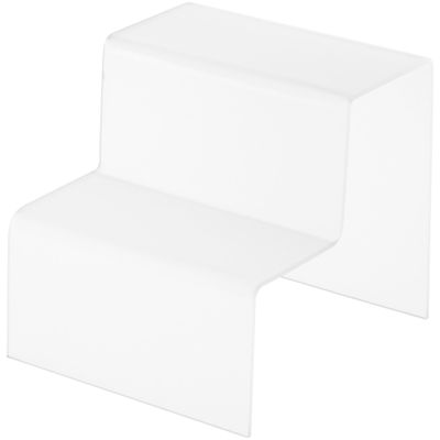Plymor Frosted Acrylic 2-Step Solid Back Display Stairs, 6.125" H x 6" W x 6.75" D (3 Pack)