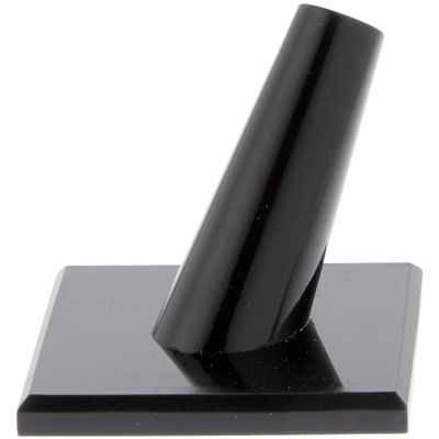 Plymor Black Acrylic Ring Finger Display, Single on Square Base, 2" W x 2" D x 1.75" H (12 Pack)