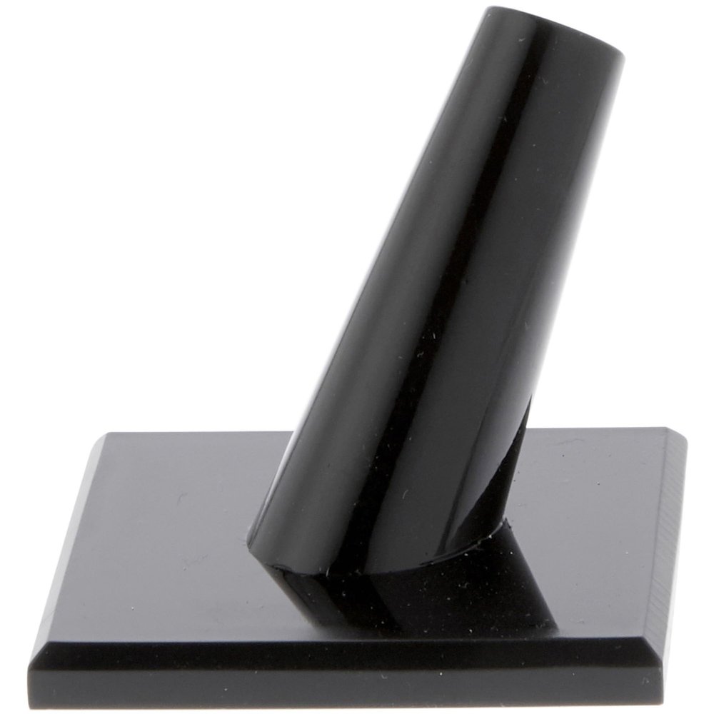 Plymor Black Acrylic Ring Finger Display, Single on Square Base, 2" W x 2" D x 1.75" H (12 Pack)