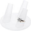 Plymor Frosted Acrylic Ring Finger Display, Triple on Round Base, 3" W x 3" D x 1.75" H (3 Pack) view 2