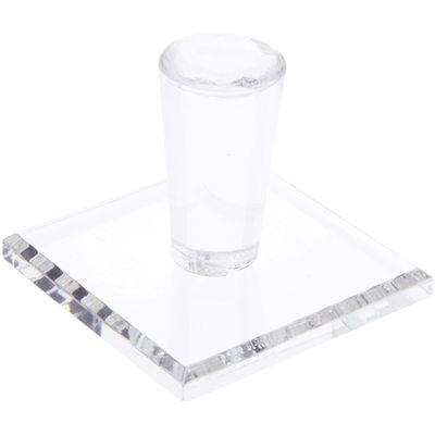 Plymor Clear Acrylic Display Sphere Holder Riser, 1.5" H x 1.5" W x 1.5" D (0.75" Circle) (12 Pack)