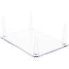 Plymor Clear Acrylic Rectangular Base with 4 Display Prongs for Geode, Mineral or Crystal Cluster, 2.25" H x 6.25" W x 4.5" D (2 Pack) view 1