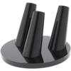 Plymor Black Acrylic Ring Finger Display, Triple on Round Base, 3" W x 3" D x 1.75" H (6 Pack) view 1
