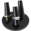 Plymor Black Acrylic Ring Finger Display, Triple on Round Base, 3" W x 3" D x 1.75" H (6 Pack) view 2
