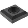Plymor Black Acrylic Square Display Base with Indented Circle to Hold Egg, Marble, Ball or Sphere, 1.5" W x 1.5" D x 0.5" H (0.875" Circle), Pack of 12 view 1