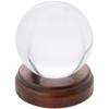 Plymor Revolving Walnut Round Wood Display Base with Indented Circle to Hold Egg, Marble, Ball or Sphere, 4" W x 4" D x 1.125" H (2" Circle) view 2