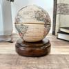 Plymor Revolving Walnut Round Wood Display Base with Indented Circle to Hold Egg, Marble, Ball or Sphere, 4" W x 4" D x 1.125" H (2" Circle) view 3