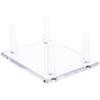 Plymor Clear Acrylic Rectangular Base with 4 Display Prongs for Geode, Mineral or Crystal Cluster, 1.75" H x 4.25" W x 3.5" D (6 Pack) view 1