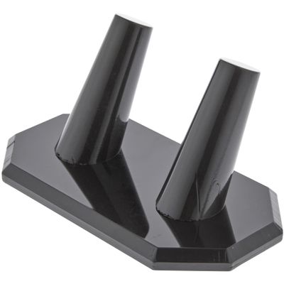 Plymor Black Acrylic Ring Finger Display, Double, 3.75" W x 2.25" D x 1.75" H (6 Pack)