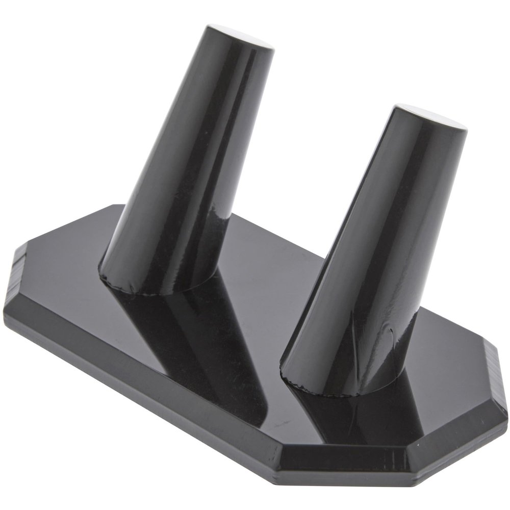 Plymor Black Acrylic Ring Finger Display, Double, 3.75" W x 2.25" D x 1.75" H (6 Pack)