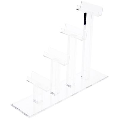 Plymor Clear Acrylic 4 Frame Display Risers for Eyeglasses, 8" H x 3" W x 12" D (2 Pack)