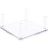 Plymor Clear Acrylic Square Base with 4 Display Prongs for Geode, Mineral or Crystal Cluster, 1.625" H x 4" W x 4" D (3 Pack) view 1