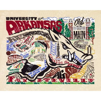 catstudio Arkansas, University of Collegiate Fine Art Print | 8"x10"