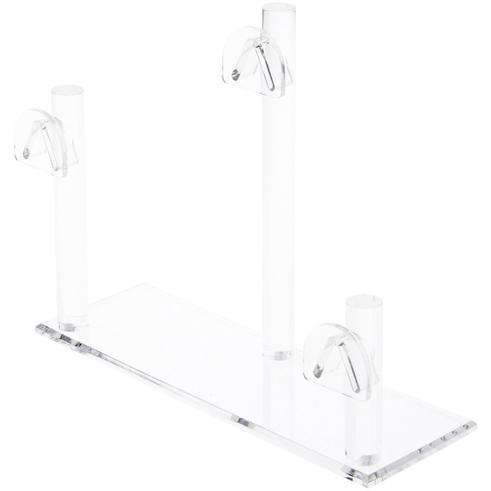 Plymor Clear Acrylic 3 Curved Bridge Display Risers for Eyeglass Frames, 7" H x 9" W x 3" D (3 Pack)