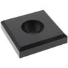 Plymor Black Acrylic Square Display Base with Indented Circle to Hold Egg, Marble, Ball or Sphere, 3" W x 3" D x 0.75" H (1.5" Circle), Pack of 2 view 1