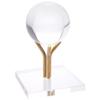 Plymor Clear Acrylic Base with 3 Angled Brass Pegs to Hold Egg, Marble, Ball or Sphere, 3" H x 3" W x 2" D (2 Pack) view 2