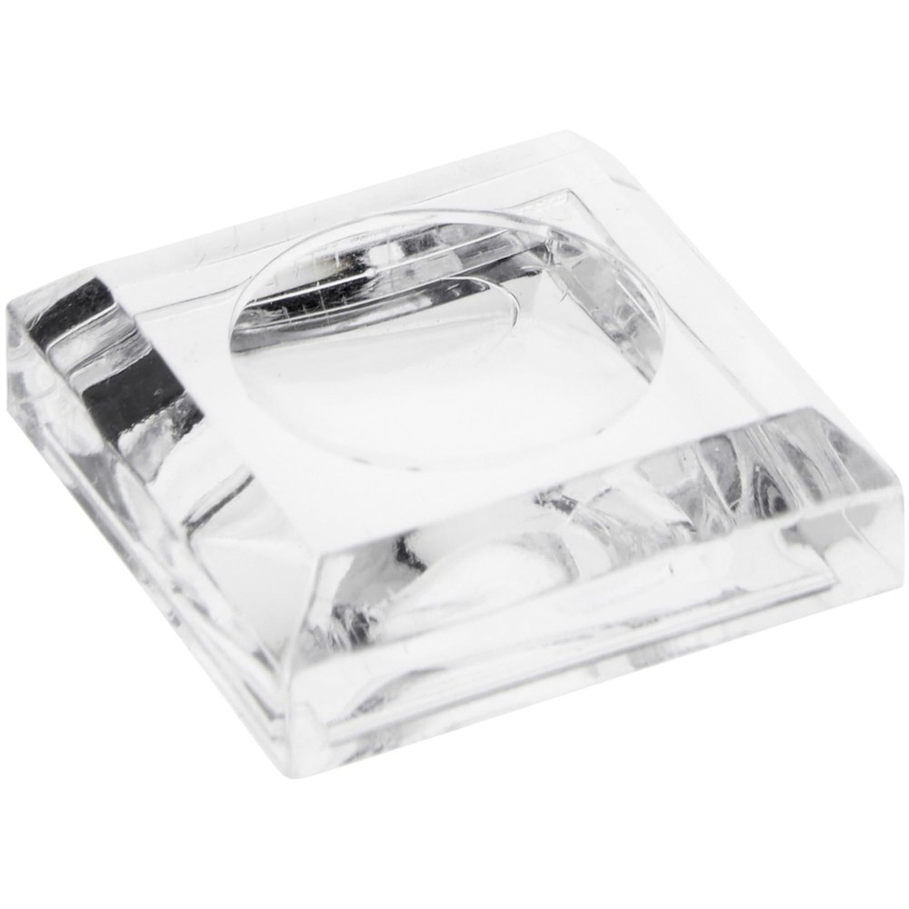 Plymor Clear Acrylic Square Display Base with Indented Circle to Hold Egg, Marble, Ball or Sphere, 0.875" W x 0.875" D x 0.25" H (0.5" Circle), Pack of 24