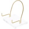 Plymor Clear Acrylic Base with Adjustable Brass Rods and Curved Back to Hold Rock, Fossil, and Mineral Specimen, 3.625" H x 4" W x 3" D (1.5" Arm Length) (2 Pack) view 1