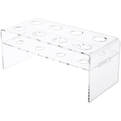 Plymor Clear Acrylic Ice Cream Cone Display Holder Riser, 5.25" H x 12.5" W x 6" D (Fits 8 Sugar Cones) (3 Pack)