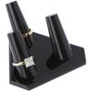 Plymor Black Acrylic Ring Finger Display, Triple on Triangle Base, 3.5" W x 3.25" D x 1.75" H (6 Pack) view 2