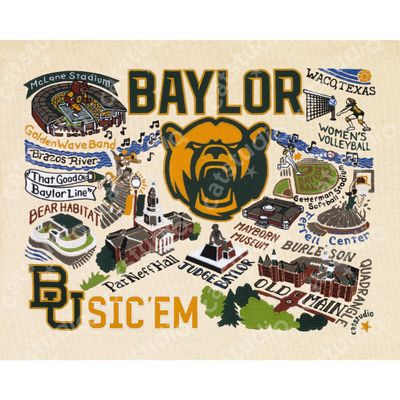 Catstudio Baylor University Collegiate Fine Art Print - 8x10 | College Inspired Gallery Wall Art