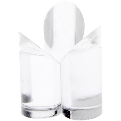 Plymor Clear Acrylic 3-Cylinder Sphere Stand to Hold Egg, Marble, Ball or Sphere, 1.5" H x 1.25" W x 1.25" D