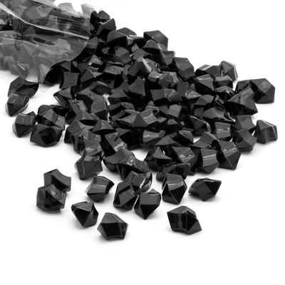 WGVI WGV Acrylic Ice Rock Crystals Treasure Gems for Table Scatters, Vase Fillers, Wedding, Banquet, Party, Event, Birthday Decor (Approx 150 pcs per Bag), 1 Box with 24 Bags, Black