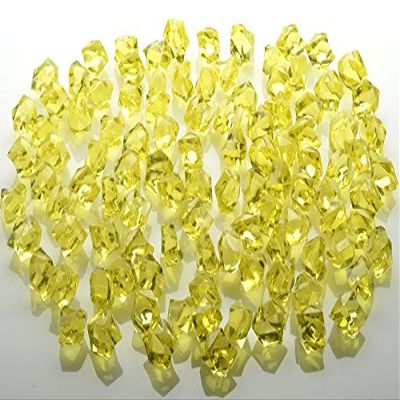 WGVI WGV Acrylic Ice Rock Crystals Treasure Gems for Table Scatters, Vase Fillers, Wedding, Banquet, Party, Event, Birthday Decor (Approx 150 pcs per Bag), 10 Bags, Yellow
