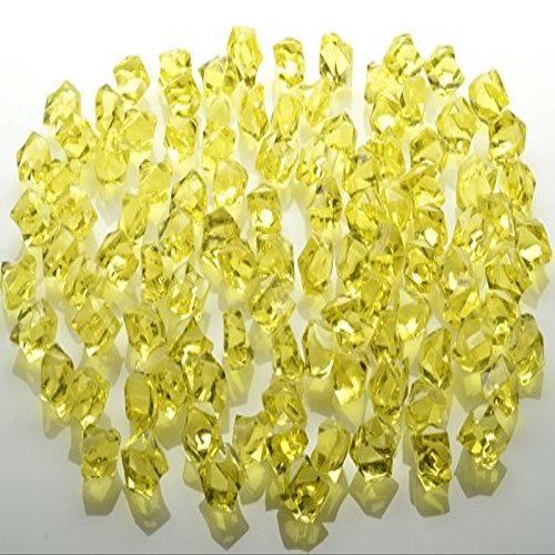 WGVI WGV Acrylic Ice Rock Crystals Treasure Gems for Table Scatters, Vase Fillers, Wedding, Banquet, Party, Event, Birthday Decor (Approx 150 pcs per Bag), 10 Bags, Yellow