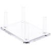 Plymor Clear Acrylic Rectangular Base with 4 Display Prongs for Geode, Mineral or Crystal Cluster, 1.5" H x 3.375" W x 2.5" D (6 Pack) view 1