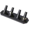 Plymor Black Acrylic Ring Finger Display, Four, 6.875" W x 2" D x 1.75" H (3 Pack) view 2