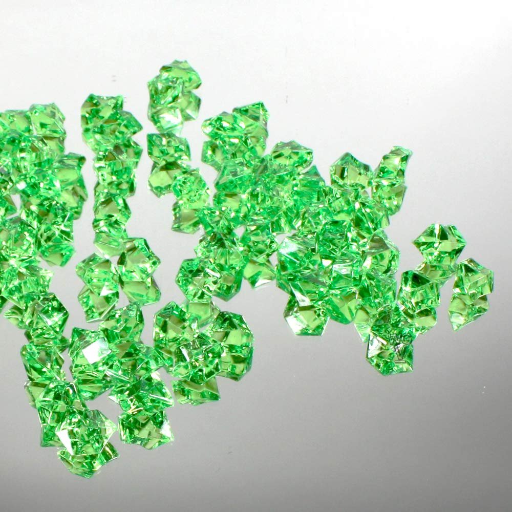 WGVI WGV Acrylic Ice Rock Crystals Treasure Gems for Table Scatters, Vase Fillers, Wedding, Banquet, Party, Event, Birthday Decor (Approx 150 pcs per Bag), 10 Bags, Green
