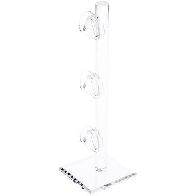 Plymor Clear Acrylic 3 Curved Bridge Display Risers for Eyeglass Frames, 9.25" H x 3" W x 3" D (6 Pack)