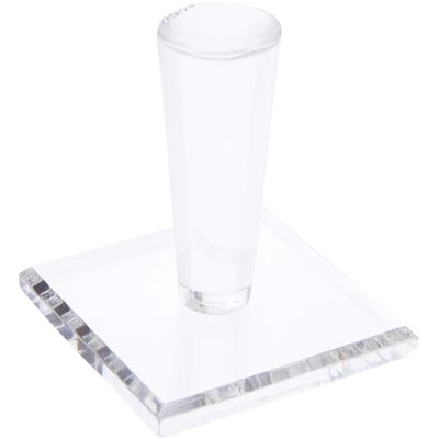 Plymor Clear Acrylic Display Sphere Holder Riser, 2.125" H x 1.5" W x 1.5" D (0.75" Circle) (12 Pack)