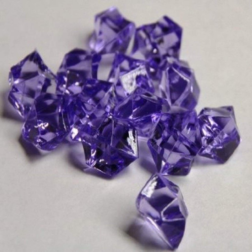 WGVI WGV Acrylic Ice Rock Crystals Treasure Gems for Table Scatters, Vase Fillers, Wedding, Banquet, Party, Event, Birthday Decor (Approx 150 pcs per Bag), 1 Box with 24 Bags, Purple